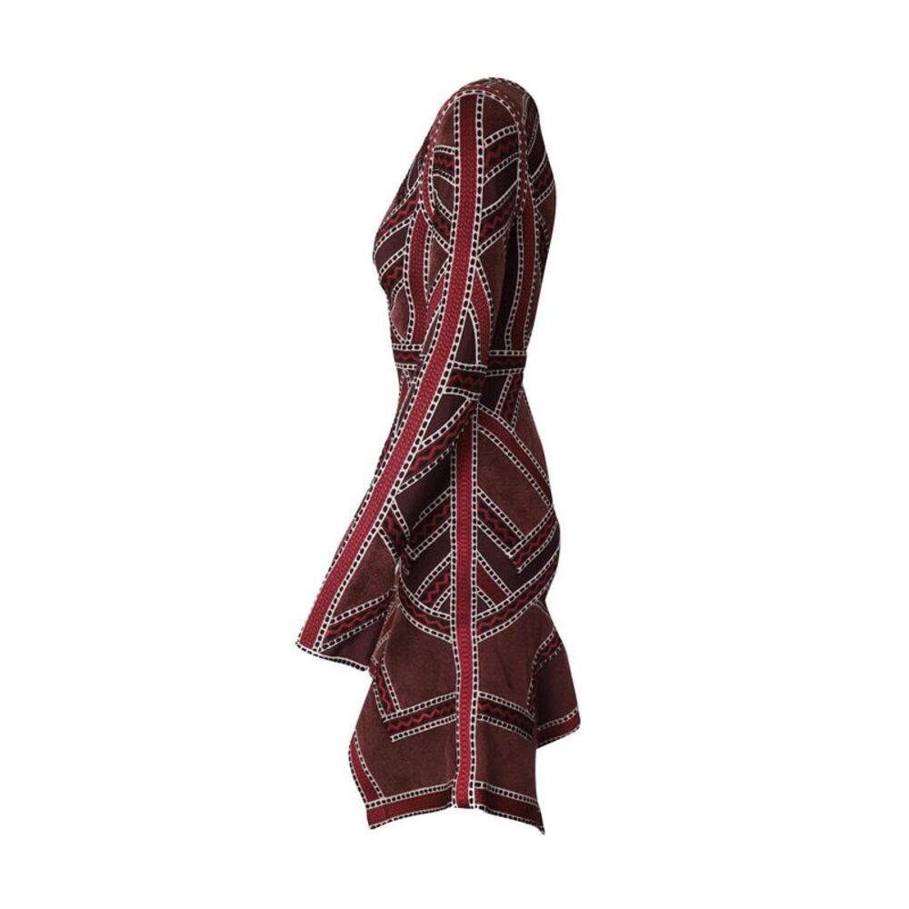 Pre Loved Herve Leger  Patterned Bandage Dress in Maroon Rayon - Picture 2 of 5